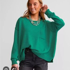 Daytrip sz S super oversized boxy Emerald Green Women's Crew Neck Sweater